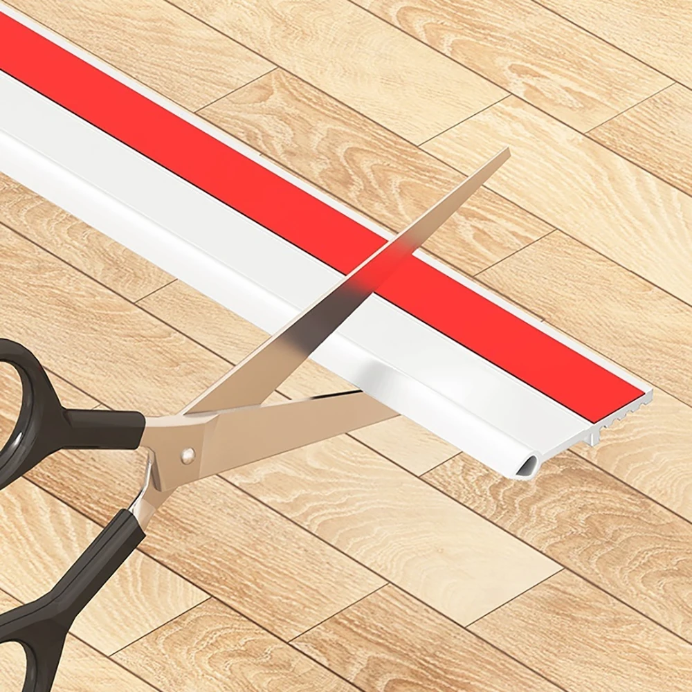 4 Colors Under Door Weatherstrip 1M Self-Adhesive Windproof Door Bottom Seal Strip Double Dustproof Free-Cutting TPE Strip