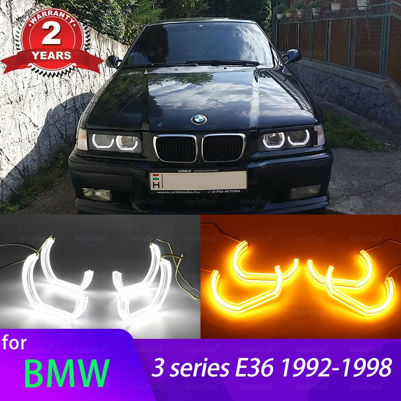 

DTM Angel Eyes LED for BMW E36 3 Series with Euro headlights 1992-1998 DRL Halo M4 Style White Light Kit Accessories