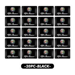 Epoxy Badge Interior Stickers - Central Control Box Emblem Decoration (ROMEO - C - black - 20PCS)