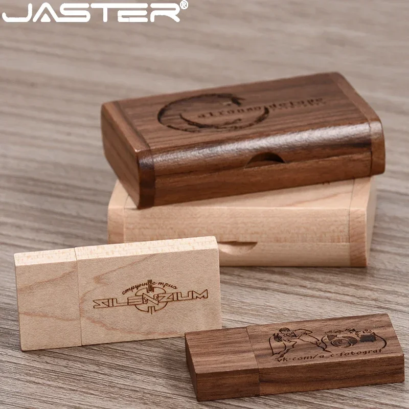 무료 맞춤형 로고 USB 플래시 드라이브 128GB 나무 상자 메모리 스틱 64GB 독창적인 선물 펜 드라이브 32GB 메이플 펜드라이브 Cle USB 스틱