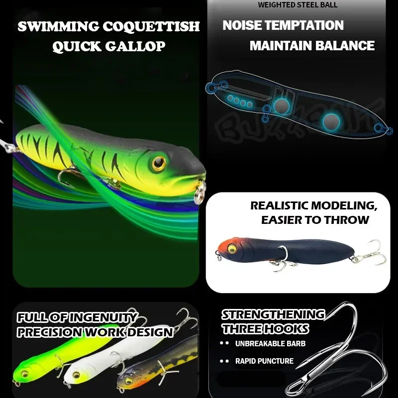 WTD Topwater Lure Surface Walk The Dog Bass Pike Sparrow Wobbler Stick Bait WTD Floating Pencil Walker IMAKATSU Trairao Lures - 2