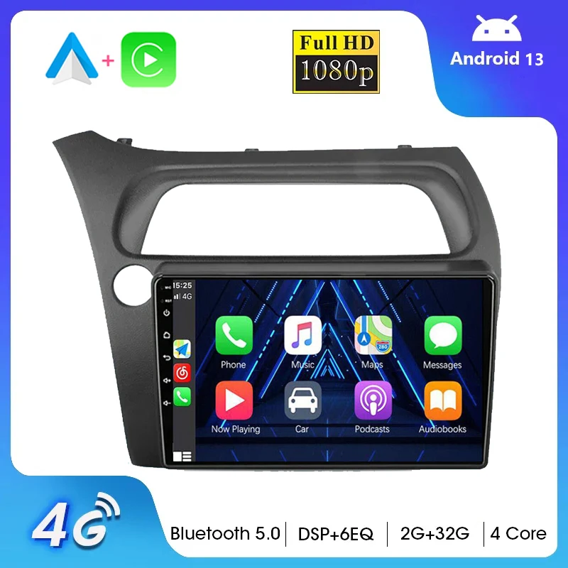 

Автомагнитола на Android 13 для Honda Civic Hatchback 2006, 2007-2011, мультимедийный проигрыватель с навигацией, 2 Din, стерео, DVD, головное устройство, динамик