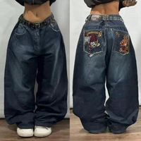American Fashion Trend Joker Pattern Embroidered Loose Jeans Women Street Y2K New Hip Hop Oversized Wide-leg Pants Unisex Jeans - Image 5