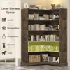 Wood Corner Bookcase, 5-Shelf 65 Inch Tall Bookshelf with Storage, Floor Standing Display Book Shelf for Living Room 4