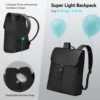 Mark Ryden Business Black Leather Backpack student book bag 15.6 Inch Fashion Backpack to men 5