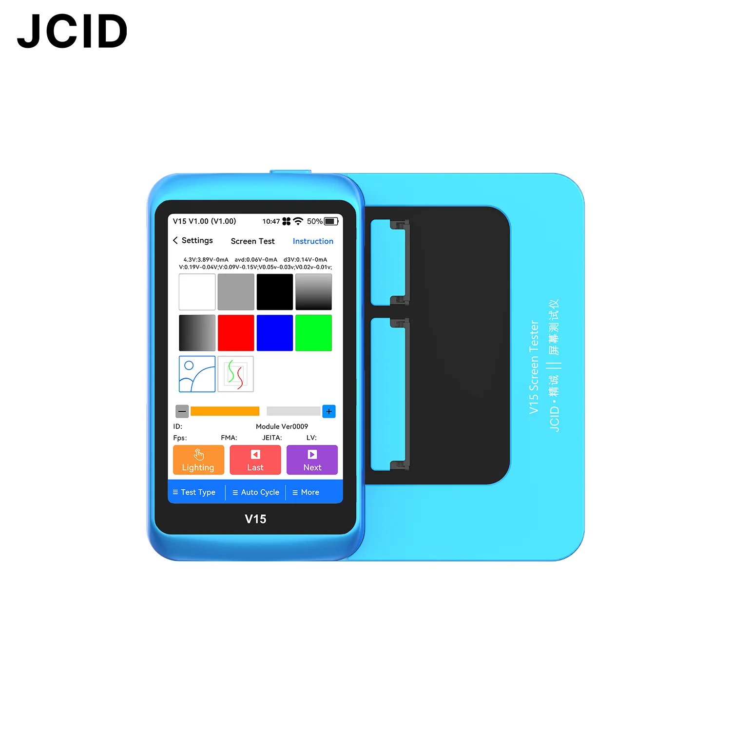 JCID V15 / V15PM 스크린 테스터 (X 11 12 13 14 15 16 17 Pro Max MiPi 스크린 디스플레이 및 터치 기능 테스트 도구)