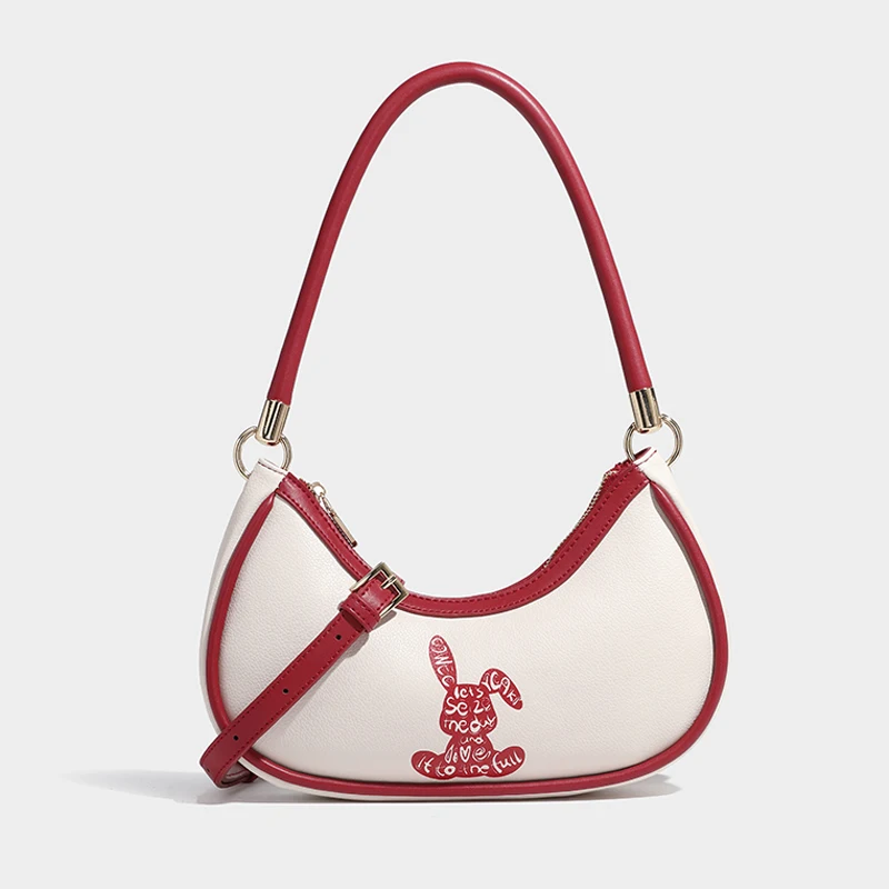 

Fashion Shoulder Bags Women Luxury Brand Designer Handbag 2023 New In PU Material Cartoon Print Decoration Hobos Messenger Bag