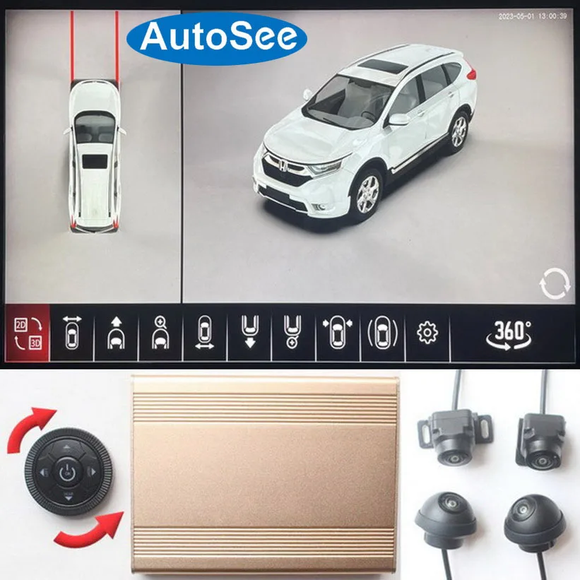 

Для автомобиля Honda CRV 360 градусов камера 3D птичий глаз панорамный вид AVM передний задний боковой объемный резервный парковочный Реверсивный 4K dash
