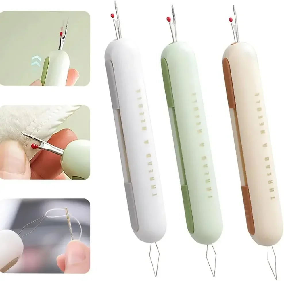 2 in 1 Double Head Needle Threader Remover Household Multifunctional Inserter Handmade Sewing Tools Portable Needle Threader