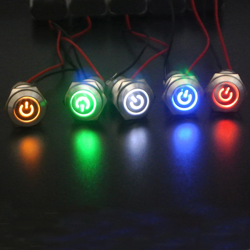 Interruttore A Pulsante In Metallo KZQ 220V Da 16 Mm, Impermeabile, In - Foto 2