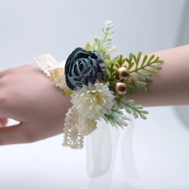 Wrist Flowers For Prom Rose Wrist Corsages Wristband Hand Flowers Wrist  Corsage Bracelets Corsage Wristlet Band For Wedding - AliExpress