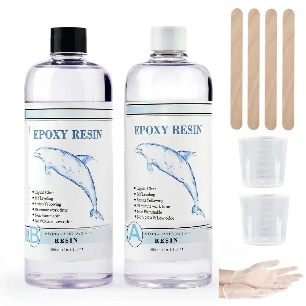 Epoxy Resin 1:1 AB High-Definition Transparent Epoxy Resin Adhesive Eternal Gloss Crystal Curing Agent DIY Jewelry Making