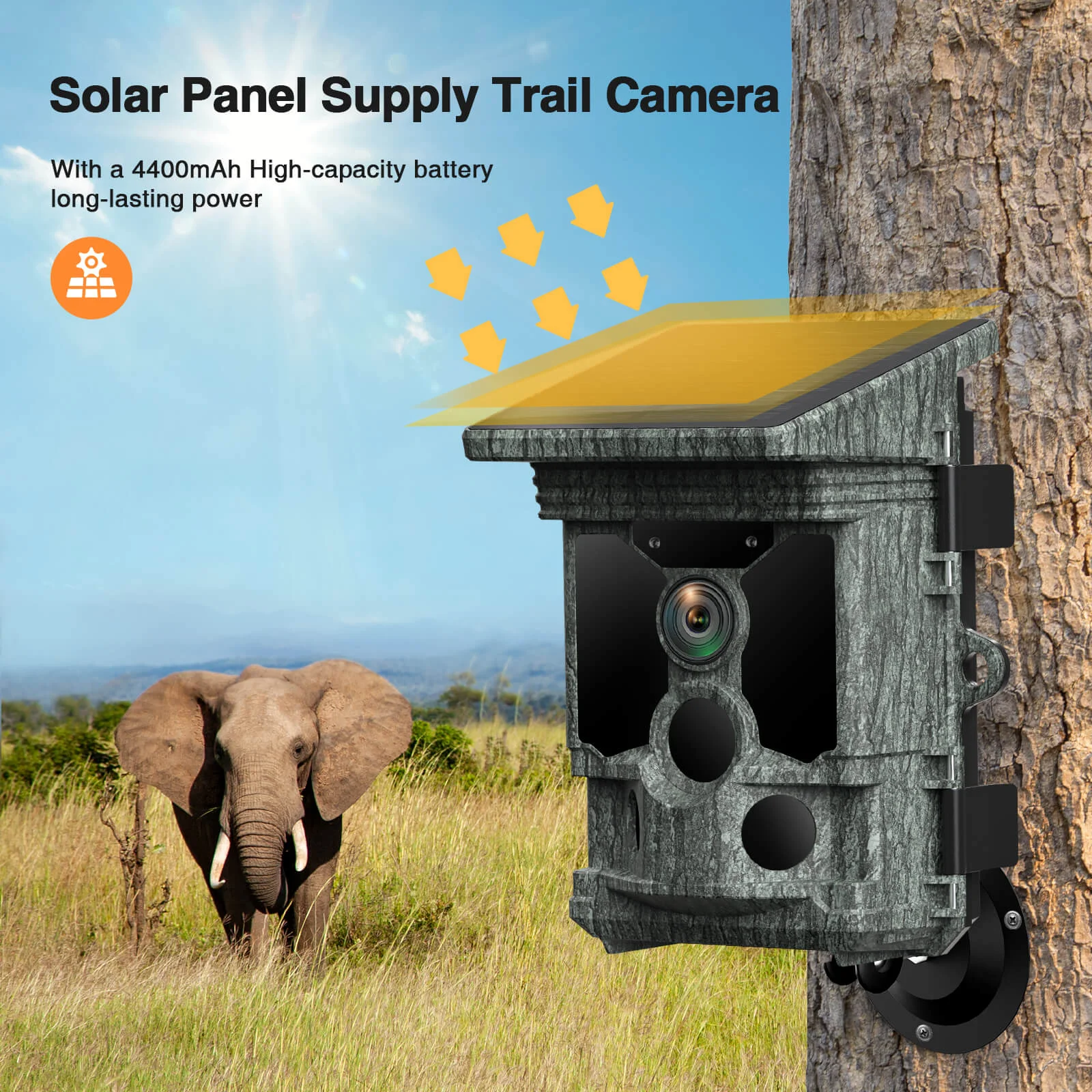 4K 46MP WIFI Камера ночного видения для дикой игры, Ловушки для камеры на солнечных батареях для охоты и безопасности домашнего сада