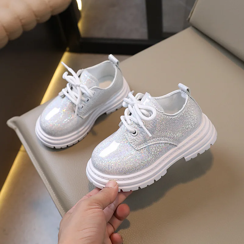 Spring Autumn Boys Girls Children PU Leather Shoes Students Kids Wedding Performance Single Shoes Size 21-30 J198