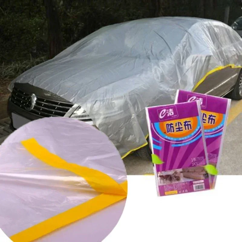 Large Protective Sheet Sheet Cover Outdoor Waterproof Clear 2.75*3.65m Transparent Polythylene Dust Protection Plastic Hot
