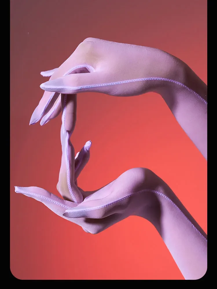 Sexy Oil Shiny High Elastic Sheer Ultrathin Sunscreen Driving Glove Elegant Party Woman Clothing New In Now Women's Gloves