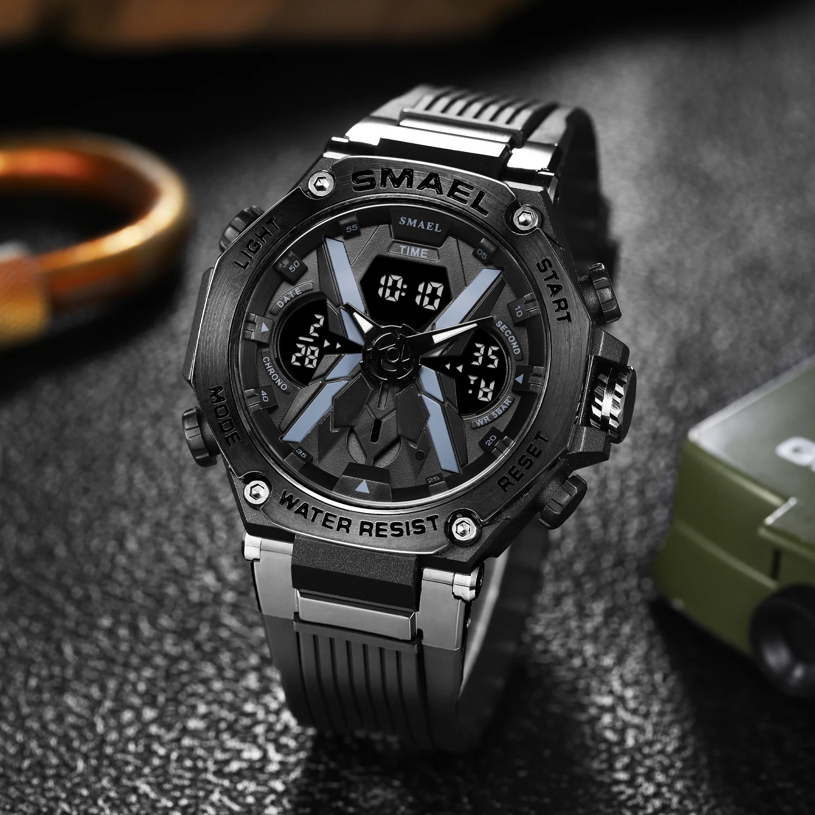 2024 SMAEL Noble Candy Color Dual Display Movement X Dial Shockproof Waterproof Men Digital Watch Creativity
