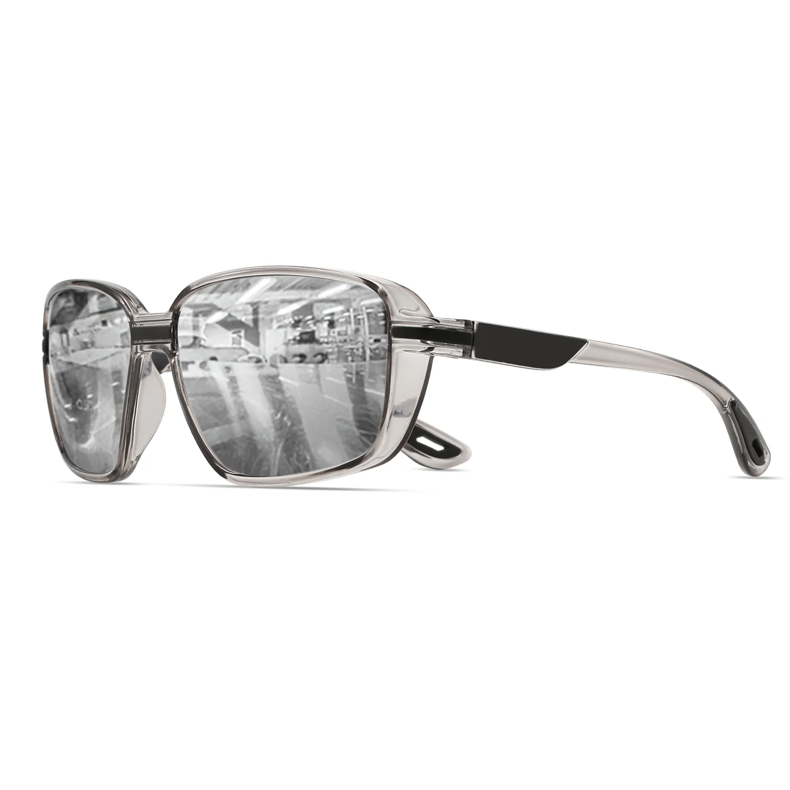 Klassische quadratische Retro-polarisierte Sport-Sonnenbrille – übergroßer umlaufender Rahmen, UV400 zum Angeln, Laufen, Wandern und Reisen – Detail 13