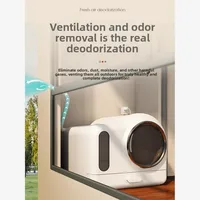 Smart Fresh Air Cat Litter Box,Automatic Deodorization Oversized,Drawer-type Fully Enclosed Cat Toilet,Cat Fecal Basin Deodorant 4
