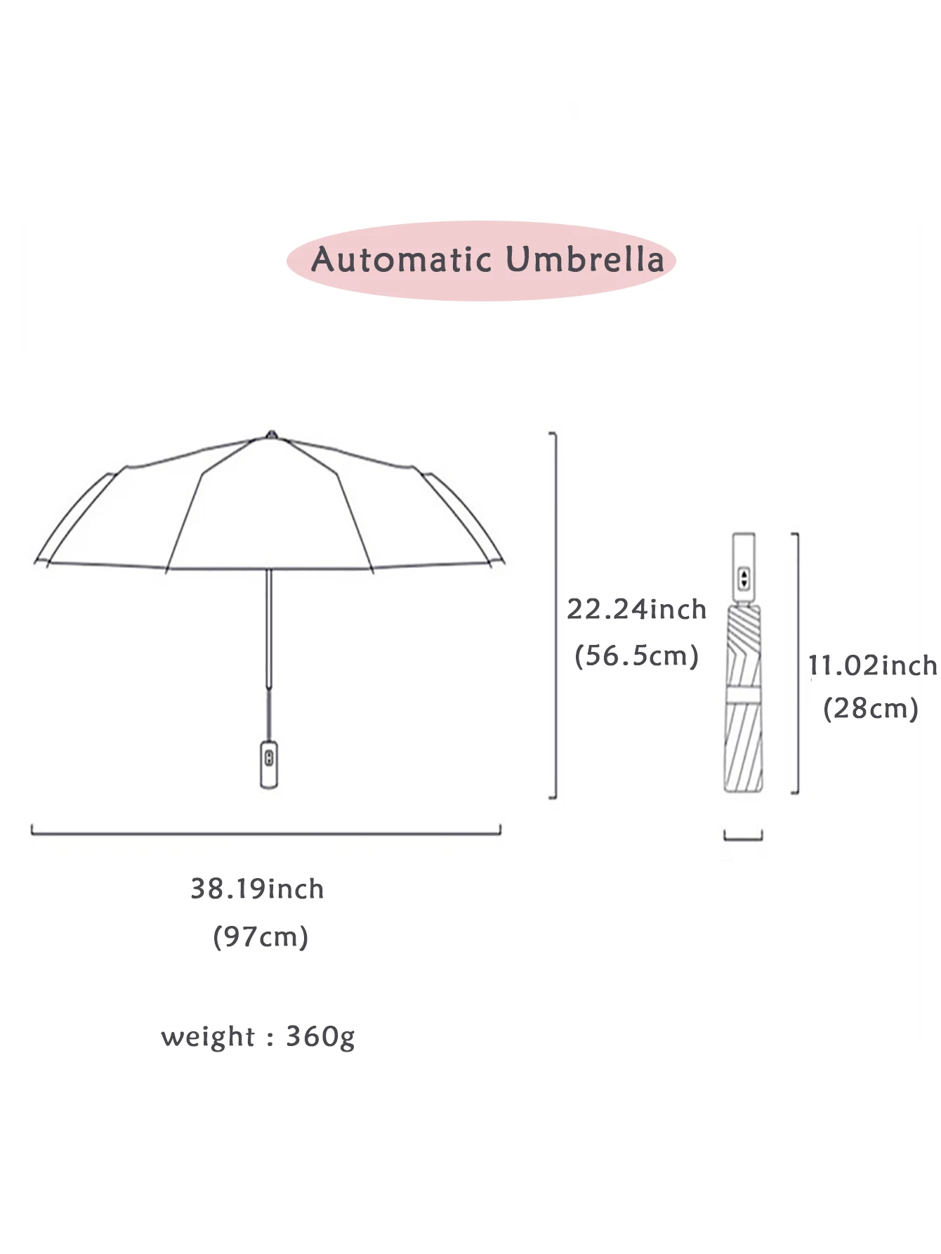 Folding Umbrella Fully Automatic Rain Sun Dual Purpose Korean Version