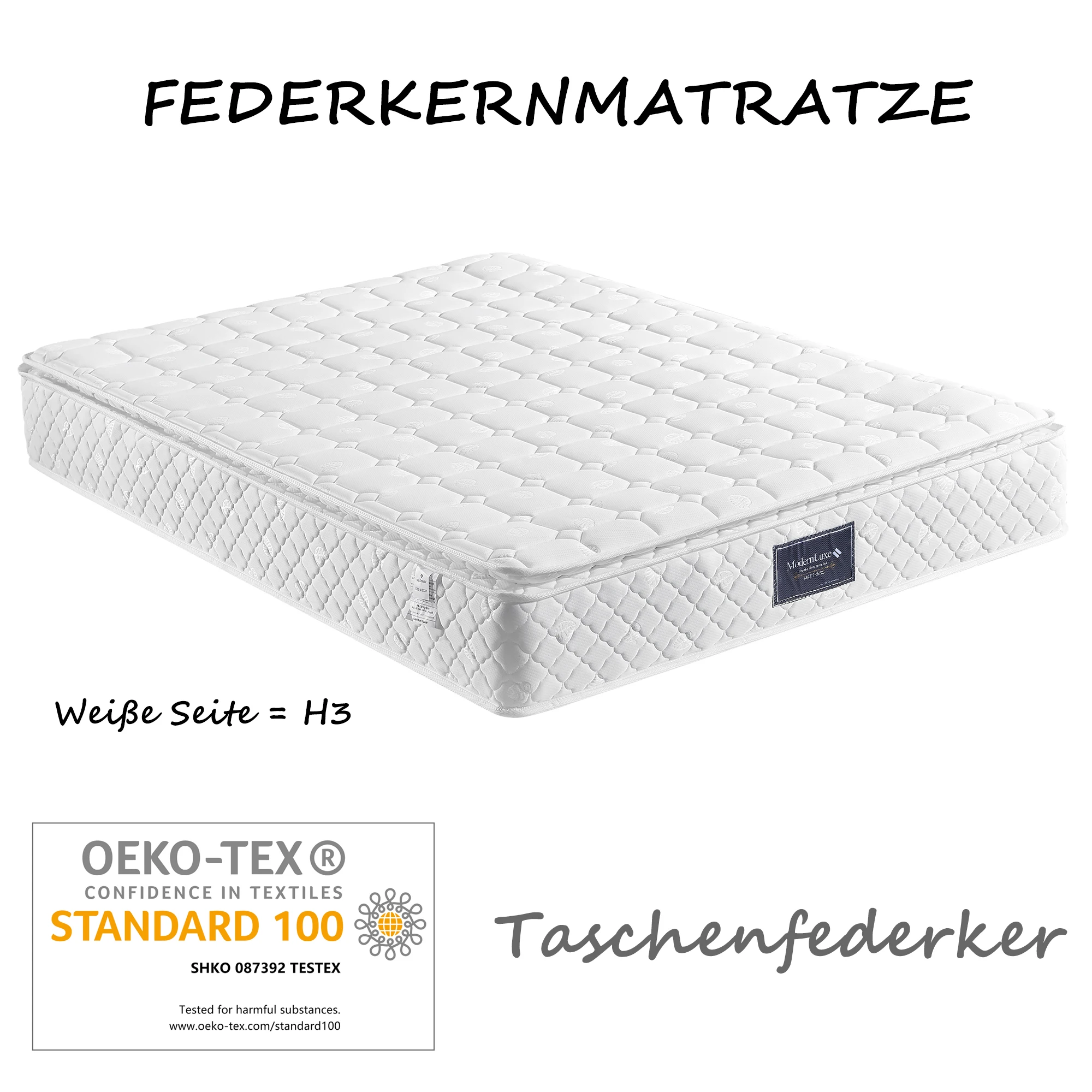 Gepolstertes Doppelbett 160x200cm mit USB-Ladefunktion, LED-Kopfteilbeleuchtung und 4 Aufbewahrungsschubladen. Beige, inklusive Matratze. – Detail 10