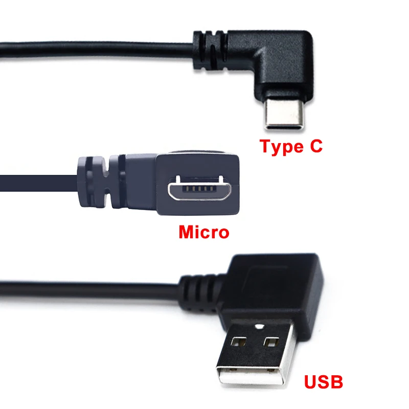 รูปสินค้า ชิ้นส่วนชาร์จ USB 2.0 แบบข้อศอก ใช้ได้กับ Micro USB และ Type-C