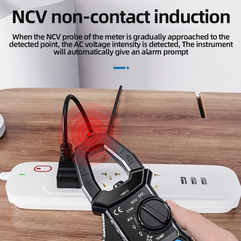 ipiip 클램프 미터 디지털 멀티미터(자동 범위 NCV 전압 온도용)