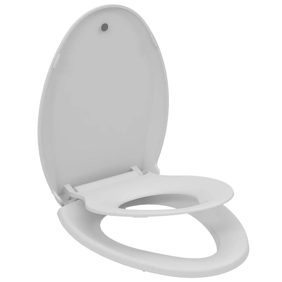 Elongated Toilet Seat with Built In Toddler Training Seat