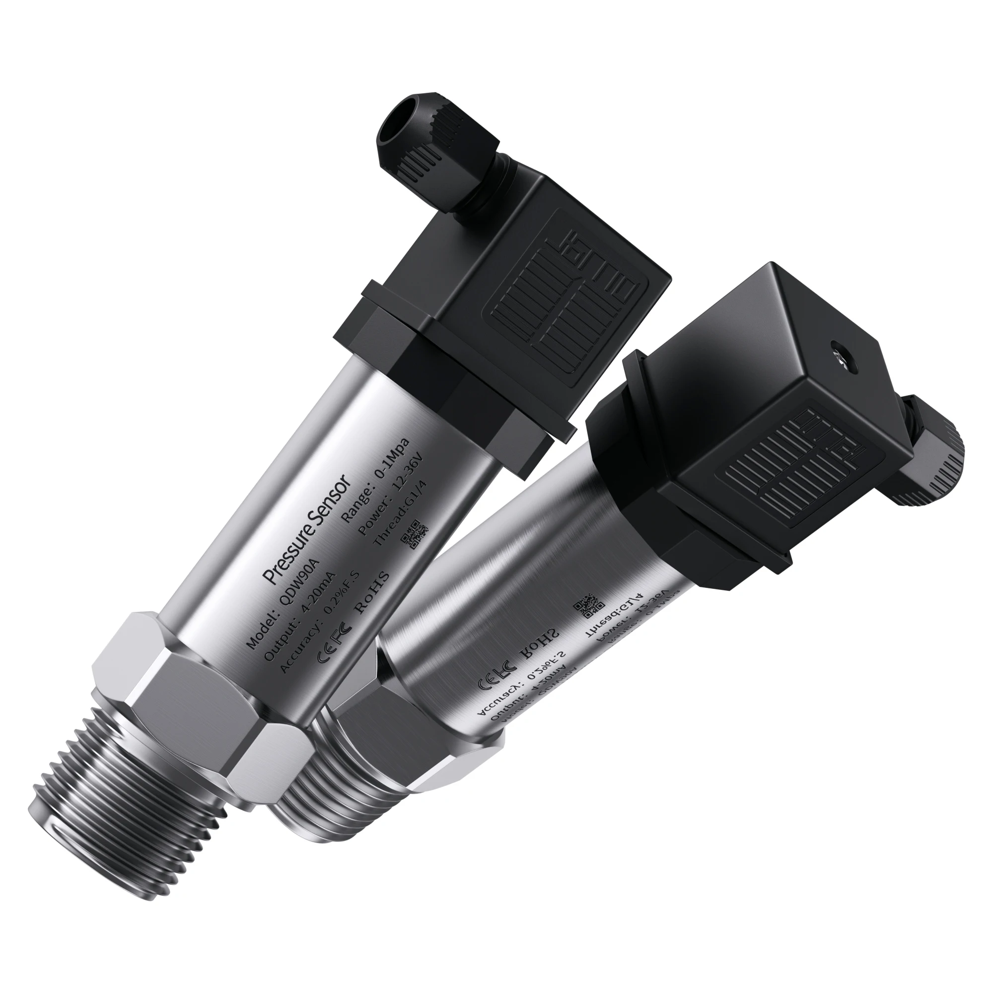 G1/4 Pressure Transmitter 4-20mA 0-3.3V 10V RS485 Output Water Gas Oil Liquid-1bar 10bar 60MPa 20kpa Negative Pressure Sensor