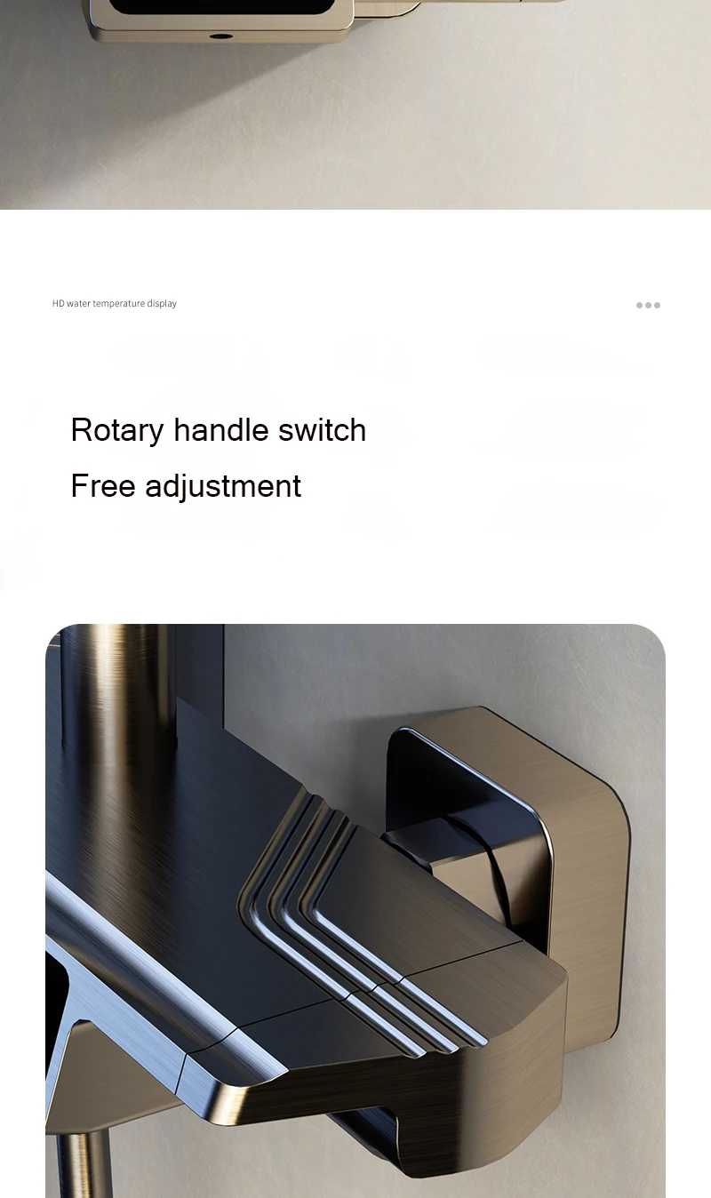 Description Picture 5 of itemLED Digital Shower System Bathroom Thermostatic Shower Set Bathtub Wall Mount SPA Rainfall Bath Faucet Modern Luxury Faucets Set