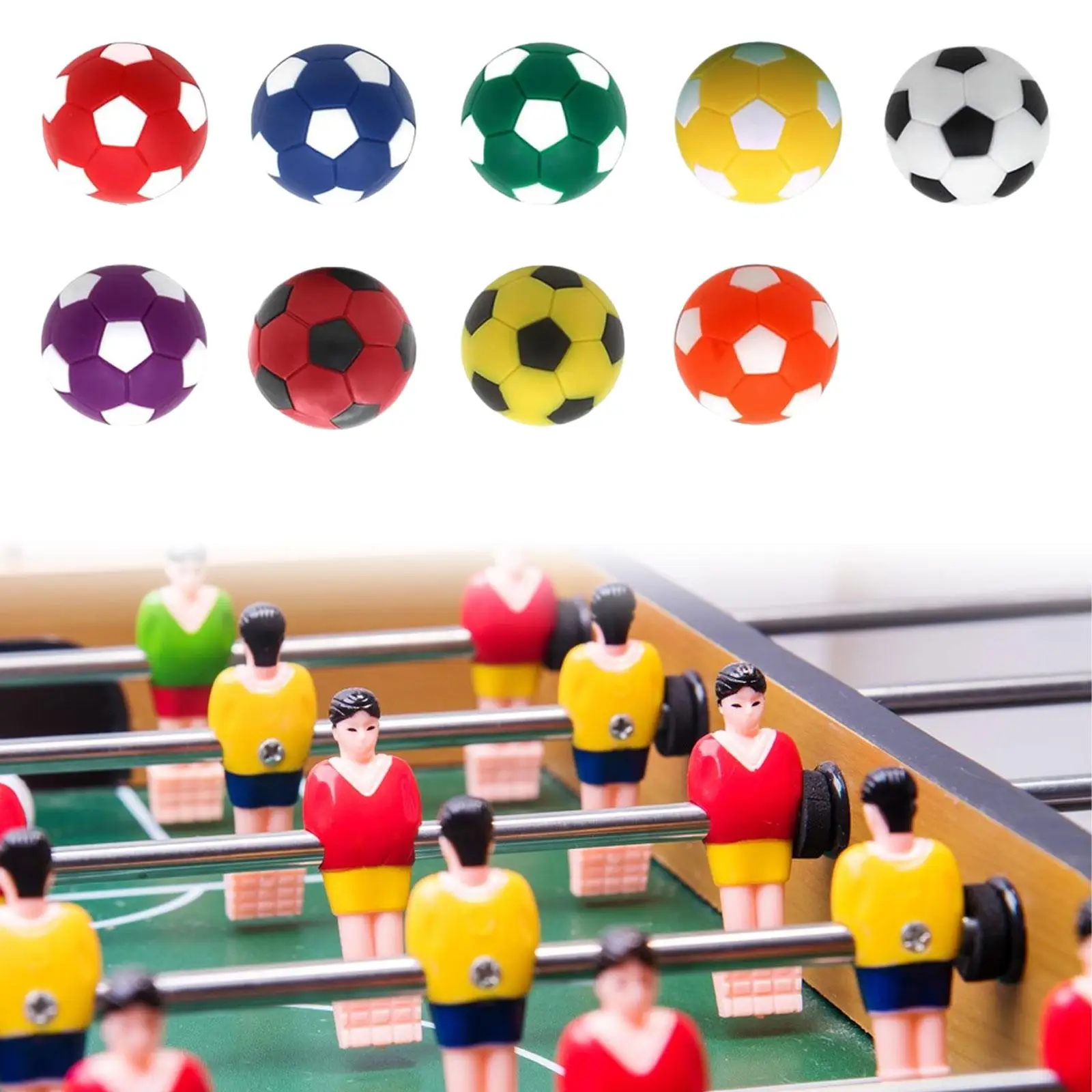 9 Pieces Foosball Balls Multicolor Table Top Soccer Balls for Home Recreation Room Club Party Finger Sport Match Toy Accessories