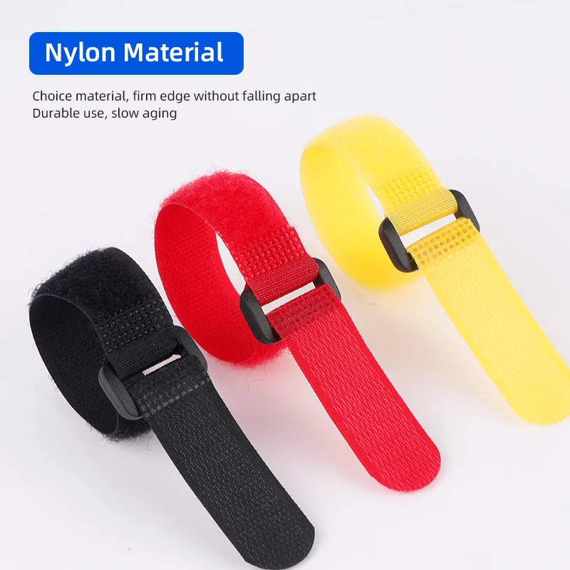 Bicycle Strap 5PCS Deemount Bicycle Nylon Hook/Loop Tape Self Adhesive Strap