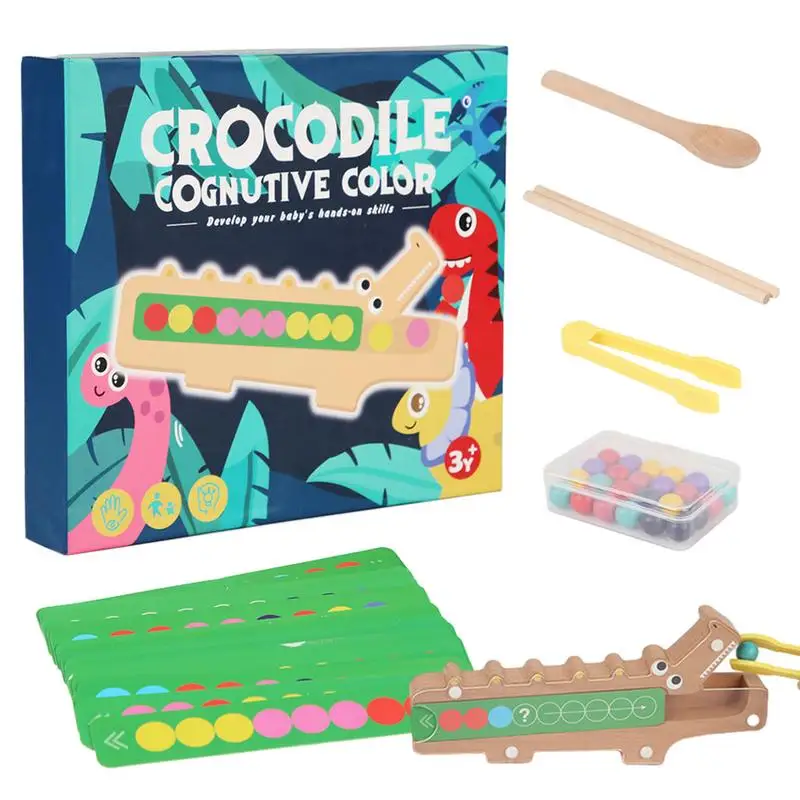 

Montessori Bead Game Crocodile Bead Sorting Game Toy Fine Motor Skills Preschool Learning Activities For Girls Children Kids
