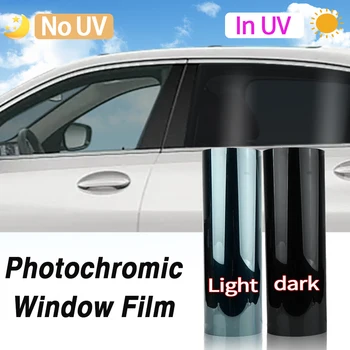 Pellicola fotocromica per finestrini auto 3/2/1M Cambia colore Reiezione di calore Anti UV Pellicole protettive autoadesive antigraffio Per la maggior parte delle auto