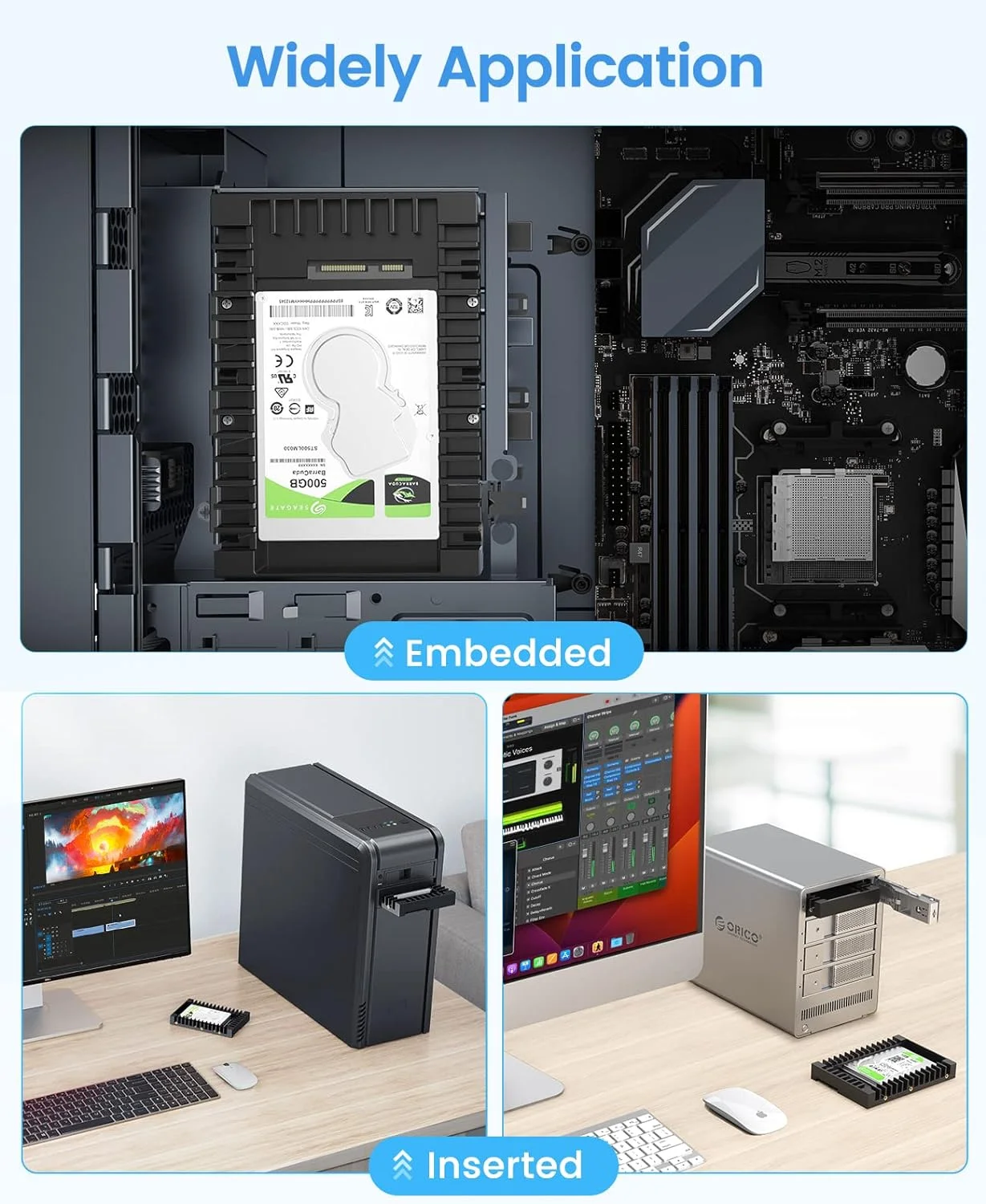 Orico-suporte Caddy 25 a 3.5 Polegadas Sata 3.0 79.5 12.5 mm Hdd e Ssd Acessórios de Computador - Imagem 3