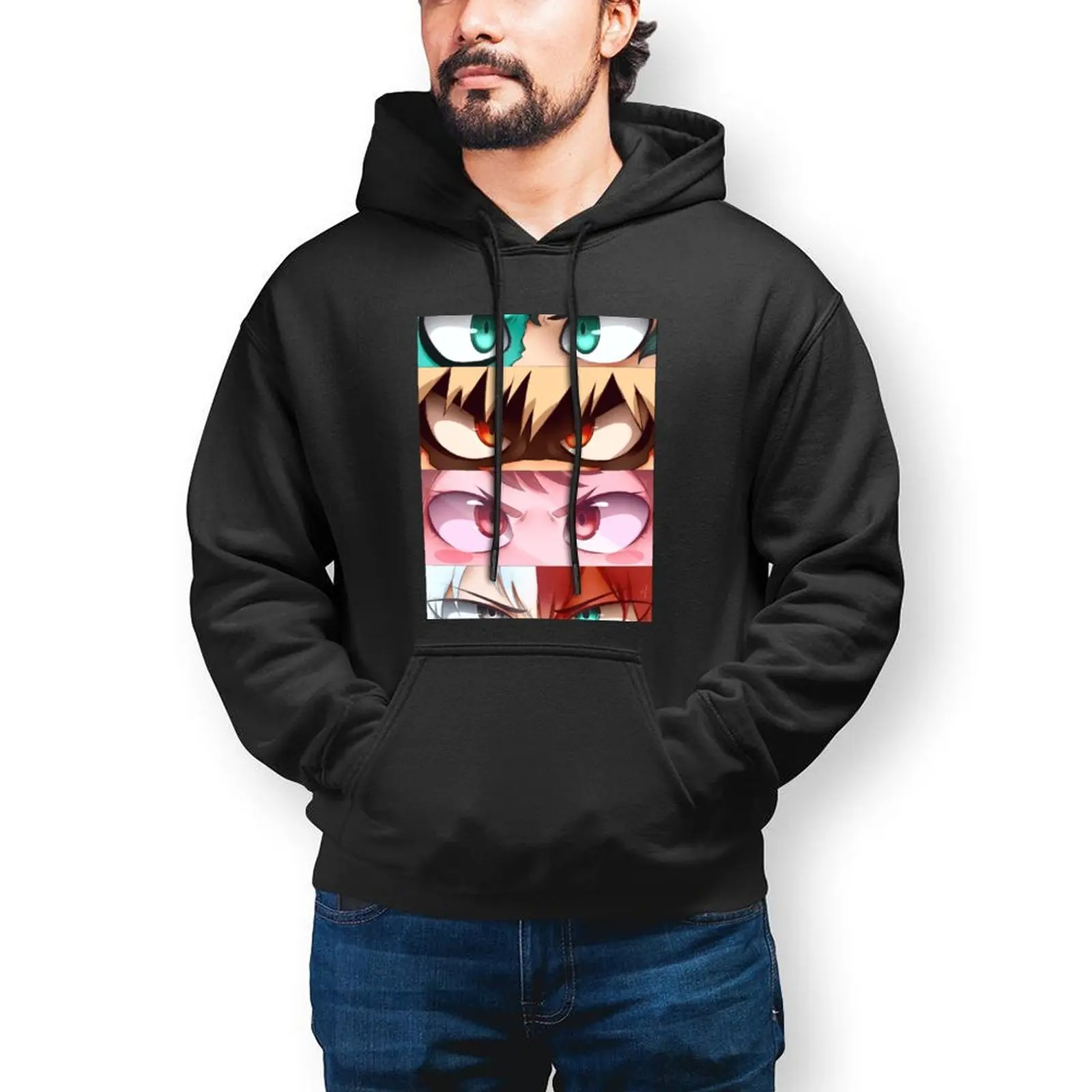 

My Hero Academia Eyes Streetwear Hoodies Spring Anime Japan Harajuku Hoodie Men Oversize Casual Custom DIY Cotton Sweatshirts
