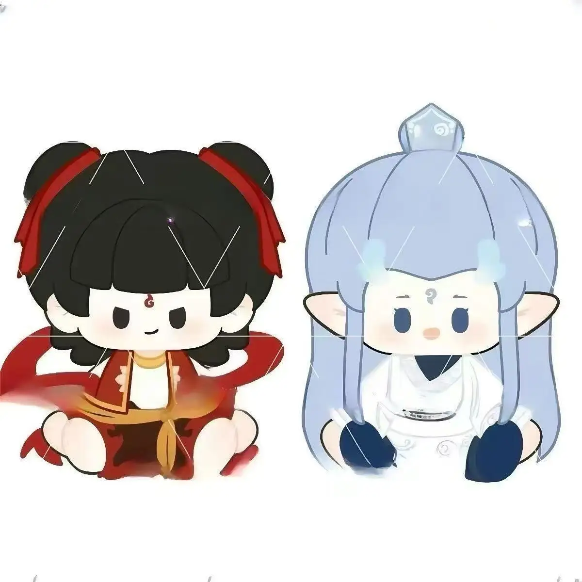 40CM Ne Zha 2 Nezha Aobing Cosplay Anime Figures Student Cartoon Cute Sitting Posture Plush Body Idol Plushies Birthday Present