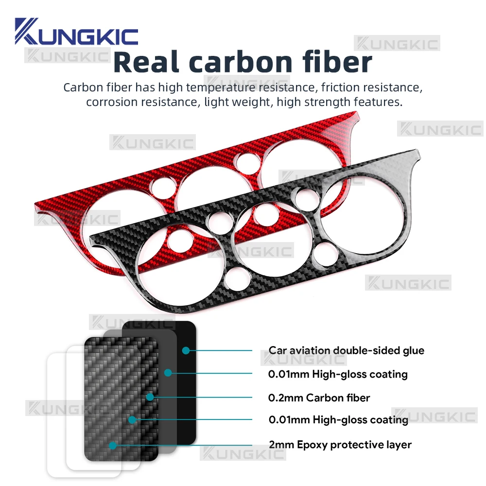 Premium Real Soft Carbon Fiber Sticker for Car Central Control AC Frame