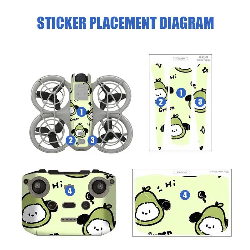 VOLODYMYR Colorful Decorative Sticker For DJI Neo Anti-Scratch Dustproof Pvc Stickers Body Protective Film Drone Accessories