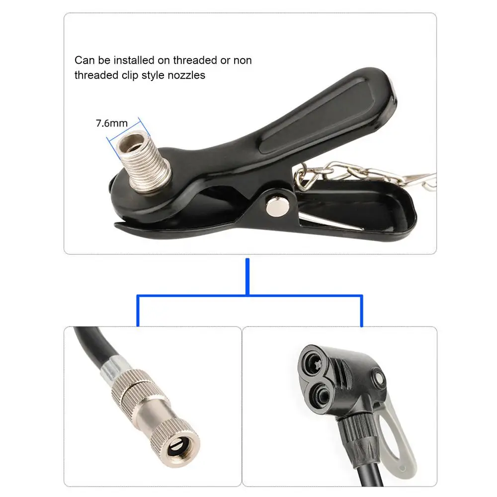 Bicycle Tire Inflator Nozzle Bike Pump Adapter Valve Air Pump Adapter Bike Head Accessories