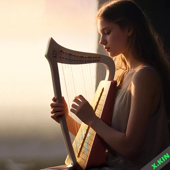 Miniature 15 String Harp Paulownia Wood 15 Strings Harp Adult Children Beginners Lyre Harps Professional Stringed Instruments