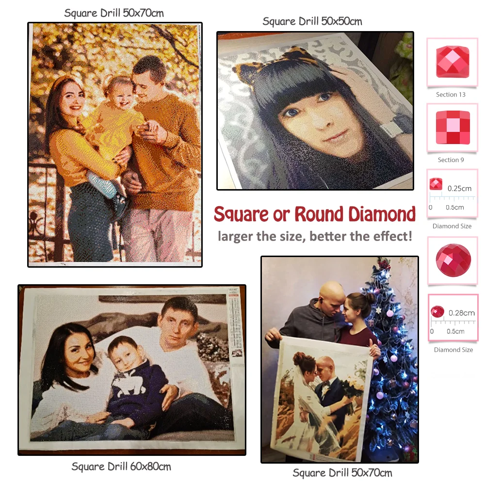 Photo Custom Crystal Diamond Painting 5D DIY Rhinestone Pictures Full Square Round Diamond Embroidery Sale Home Decoration Gift