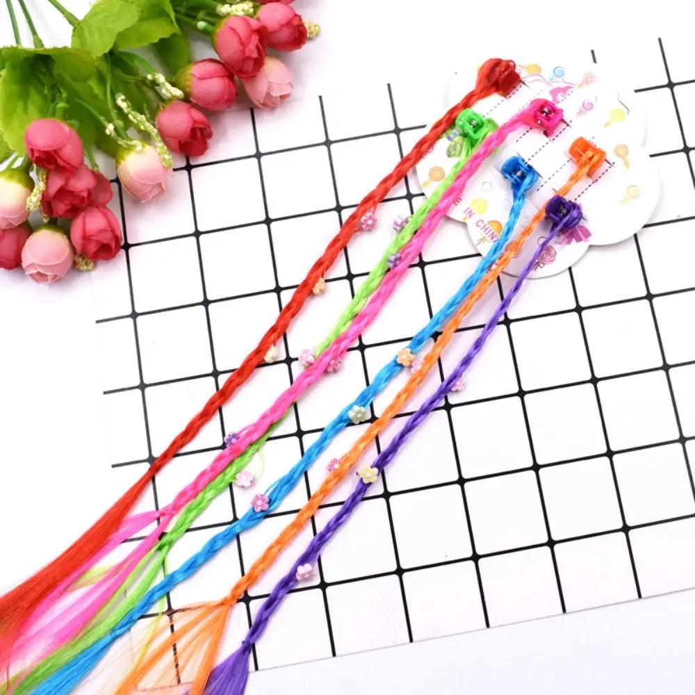 Colorful Hair Extensions Clip for Kids Girls DIY Hair Accessories