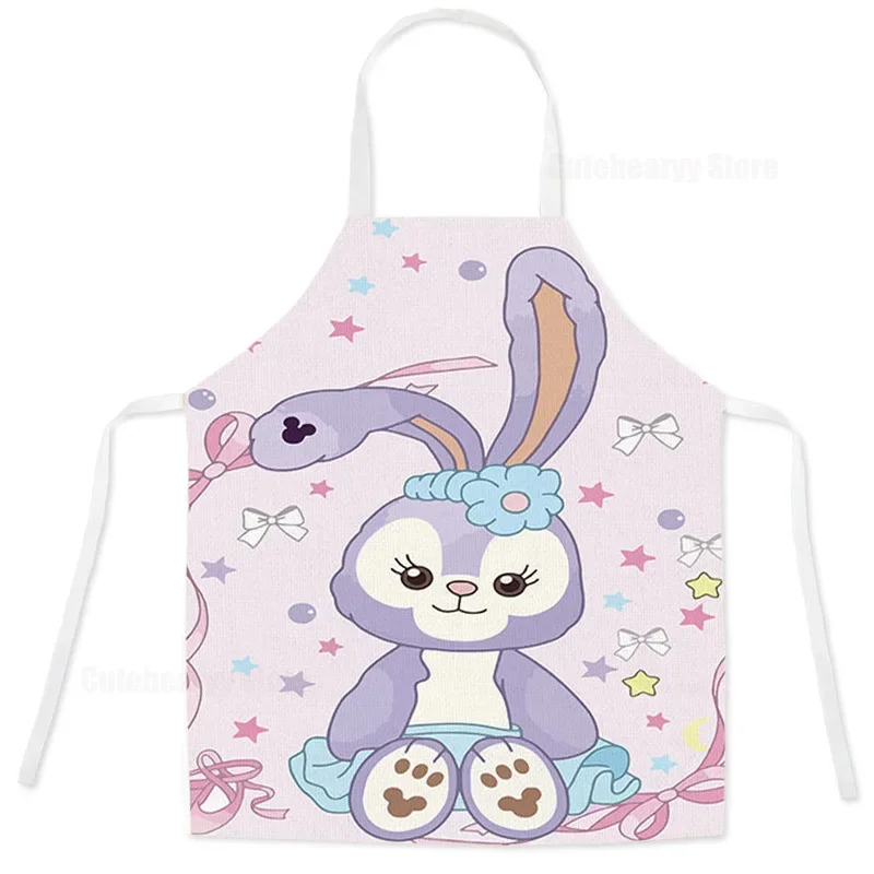 Disney StellaLou Parent-child Apron New Cute Cartoon Fashion Kids Woman Waist Waterproof Oilproof Sleeveless Halterneck Apron