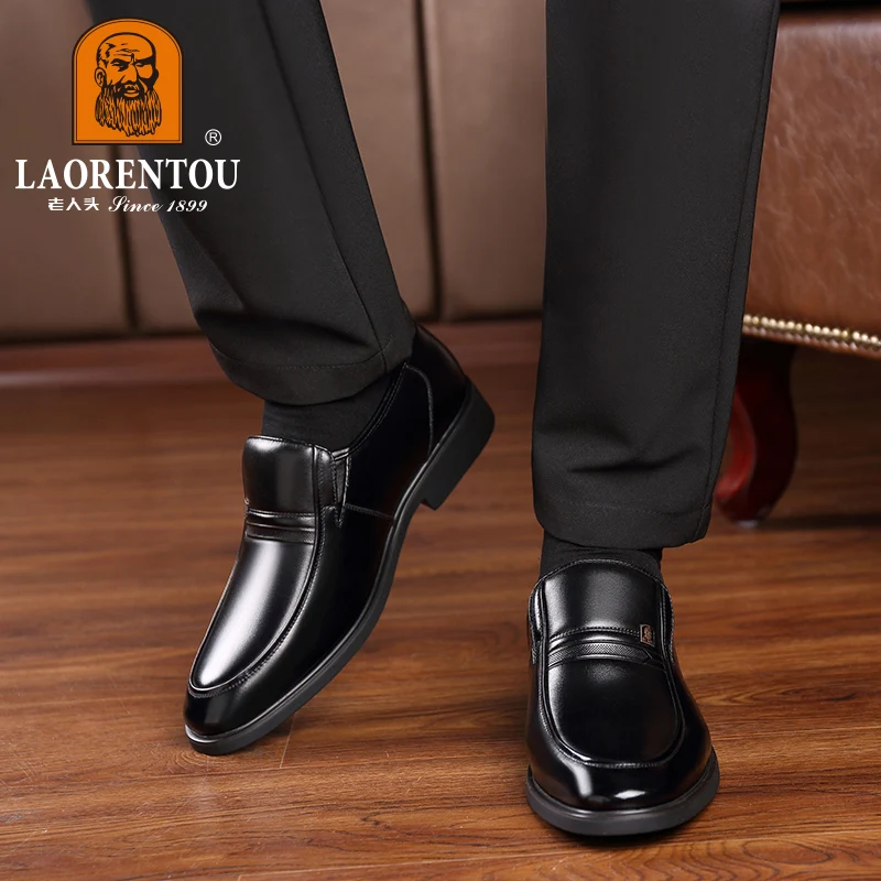 أحذية من الجلد الطبيعي للرجال ، قابلة للتنفس وقابل...