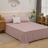Washed Cotton Flat Bed Sheet Solid Bed Cover Single Double Queen King Size Bedsheet Linens Soft Bedspread (Pillowcase Can Order) 2