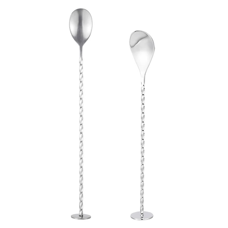 100pcs Stainless Steel Water Drop Bar Spoon Fine Thread Bar Spoon Cocktail Mixing Tear Drop Mixing