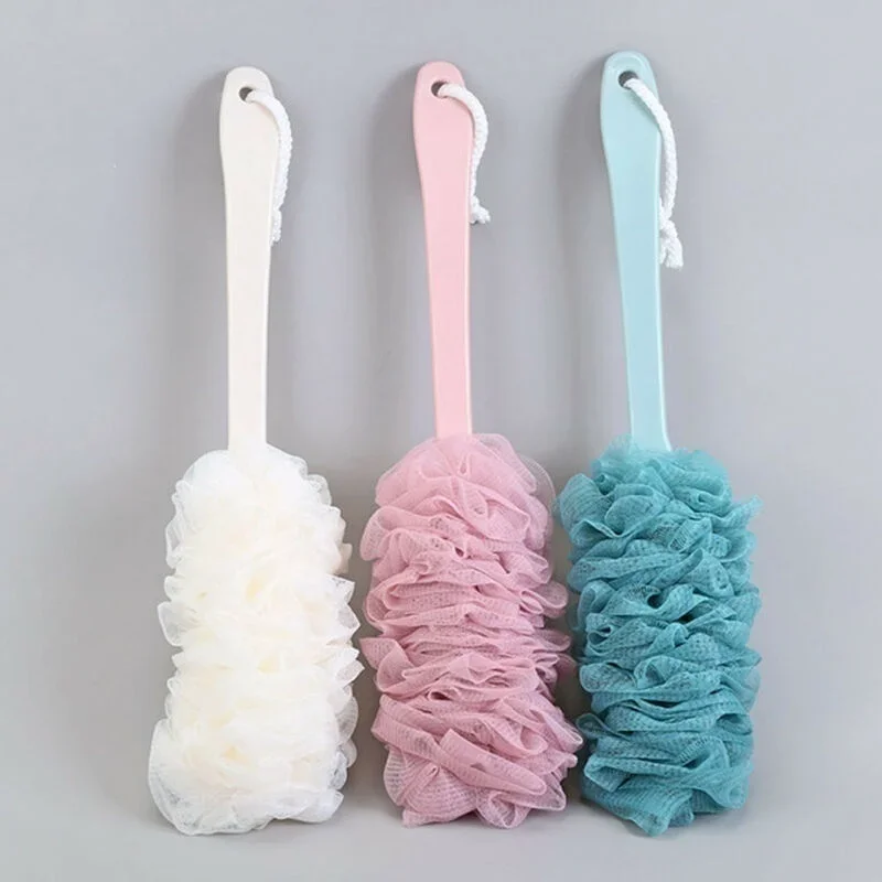 Long Handled Bath Flower Large Bath Rub Back Ball Adult Baths Rub Soft Net Baths Brush Household Cleaning Small Tool Wholesale