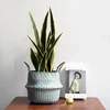 Home Cestas Mimbre Striped Wicker Storage Baskets Laundry Basket Handmade Collapsible Straw Patchwork Seagrass Osier Panier 3