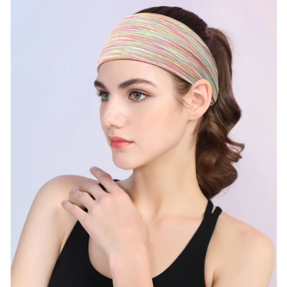 Elastic Breathable Wide Hair Bands Non Slip Anti-perspirant Soild Color Sports Headbands Sports Fitness Hair Accessories